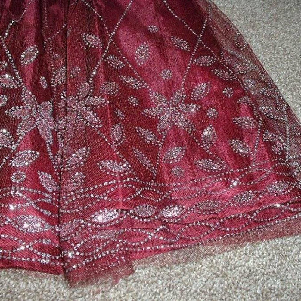 Blueberi Boulevard Toddler Girls Sparkly Flower Holiday Formal Dress Size 2T NWT - Picture 3 of 5
